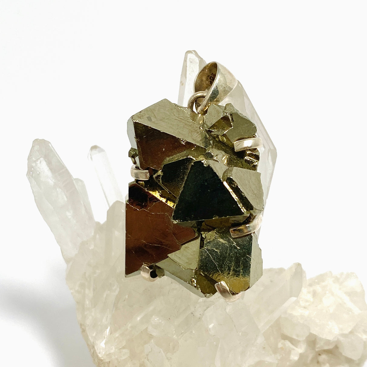 Pyrite (Peru) Octahedral Raw Crystal Pendant PPGJ1109