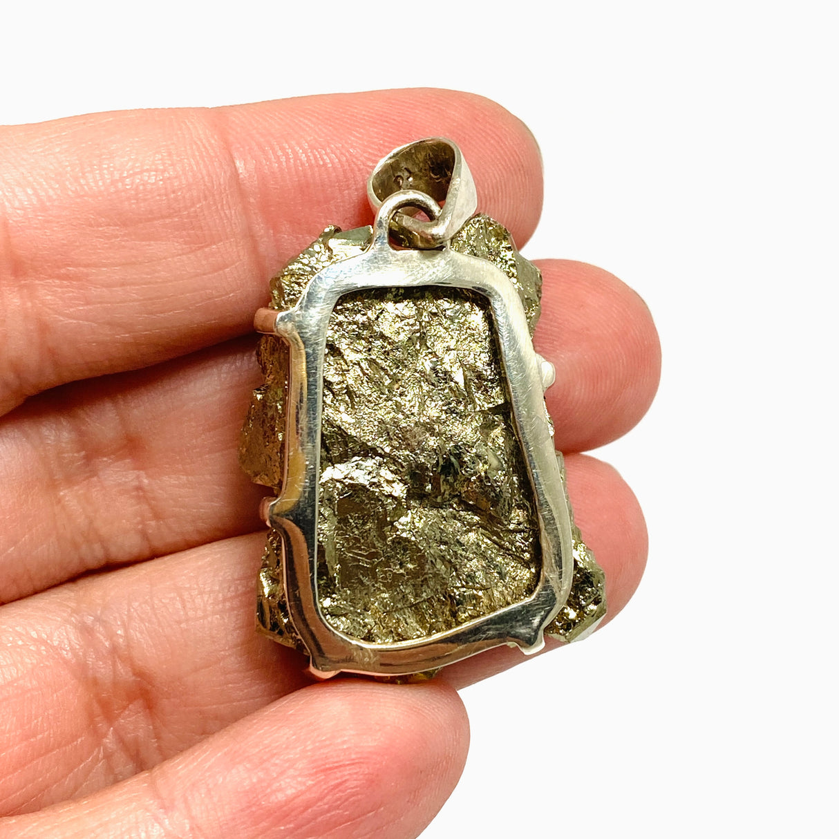 Pyrite (Peru) Octahedral Raw Crystal Pendant PPGJ1109