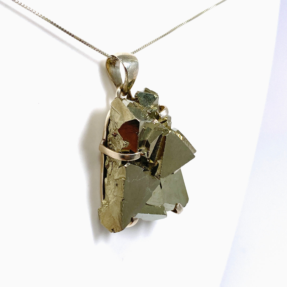 Pyrite (Peru) Octahedral Raw Crystal Pendant PPGJ1109