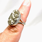 Pyrite Raw Oval Split Band Ring Size 7 KRGJ3140 - Nature's Magick