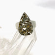 Pyrite Raw Teardrop Ring with Brushed Silver Band Size 6 KRGJ3141 - Nature's Magick