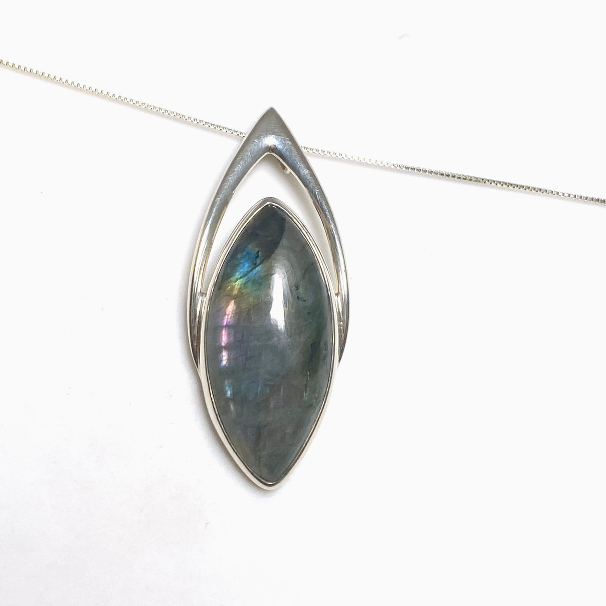 Rainbow Labradorite Marquise Pendant BTP-108