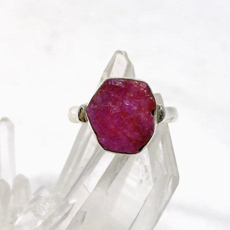 Raw Ruby Hexagonal Fine Band Ring R3-HEX - Nature's Magick