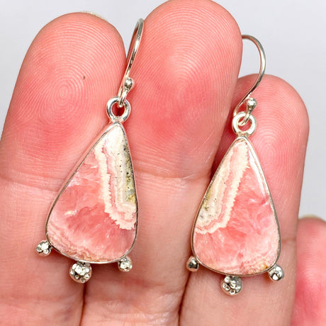 Rhodochrosite Teardrop Earrings in a Decorative Setting KEGJ1459 - Nature's Magick