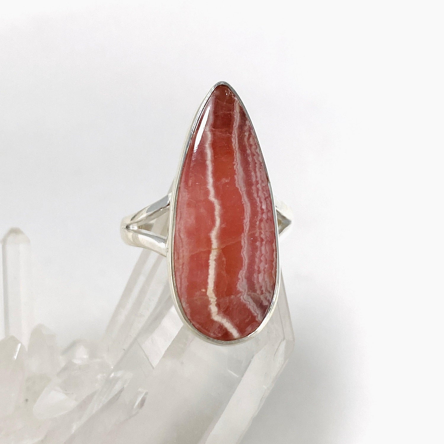 Rhodochrosite Teardrop Ring Size 7 KRGJ3162 - Nature's Magick
