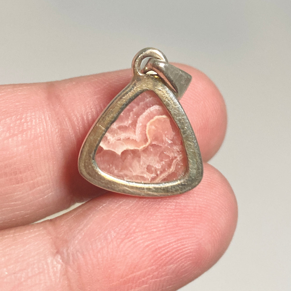 Rhodochrosite Triangular Cabochon Pendant PPGJ1306