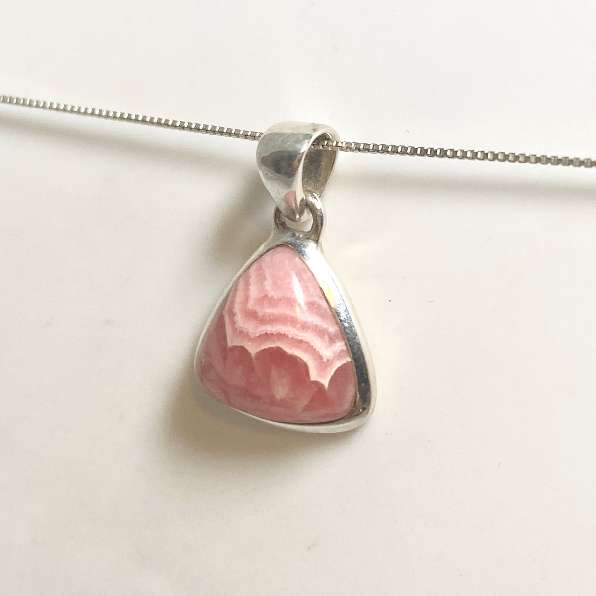Rhodochrosite Triangular Cabochon Pendant PPGJ1306