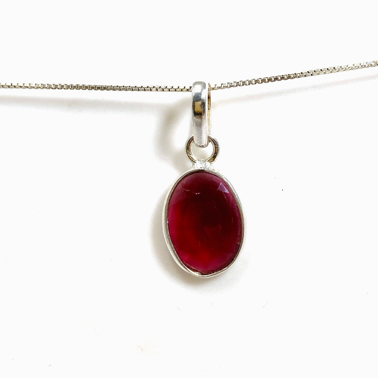 Rhodolite Garnet Oval Faceted Pendant PPGJ1153