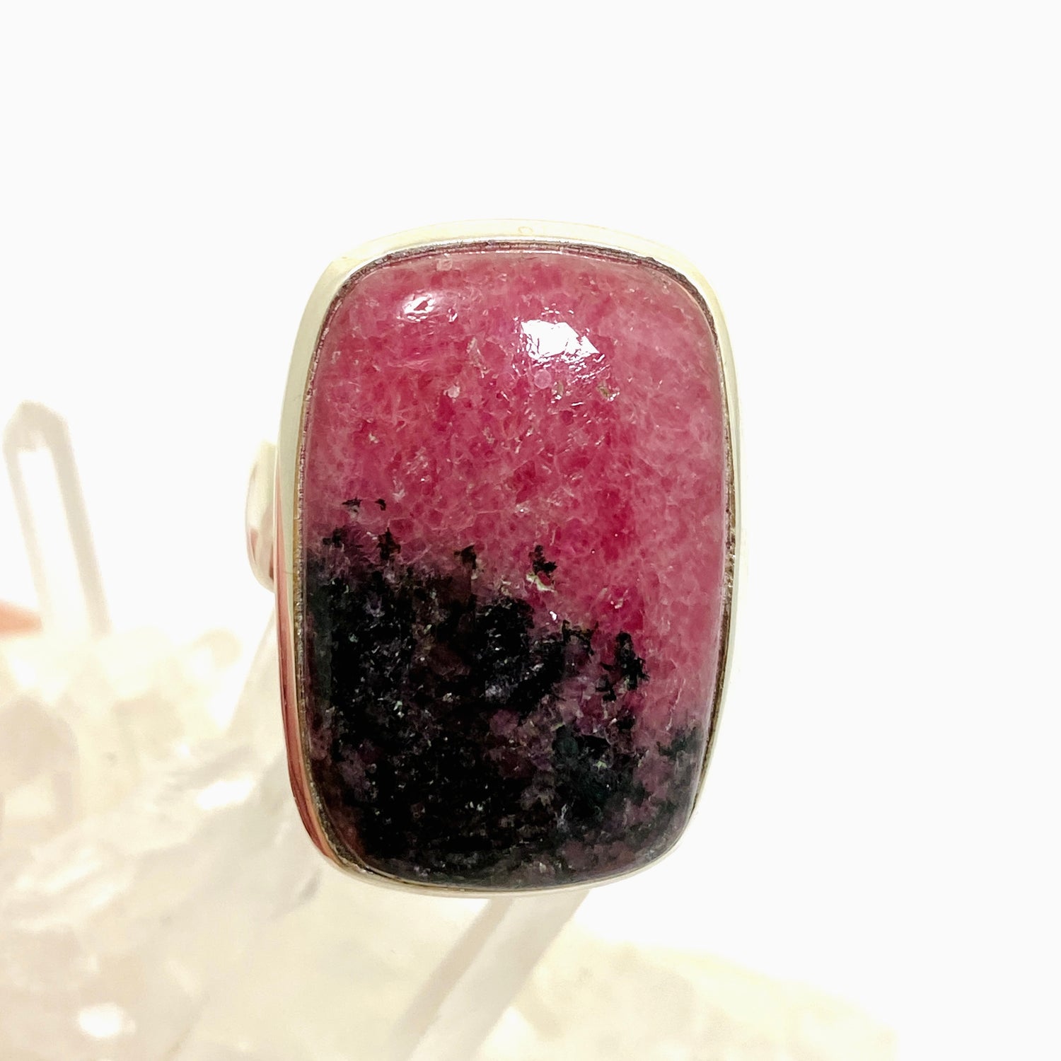 Rhodonite Rectangular Cabochon Ring Size 10.5 PRGJ896