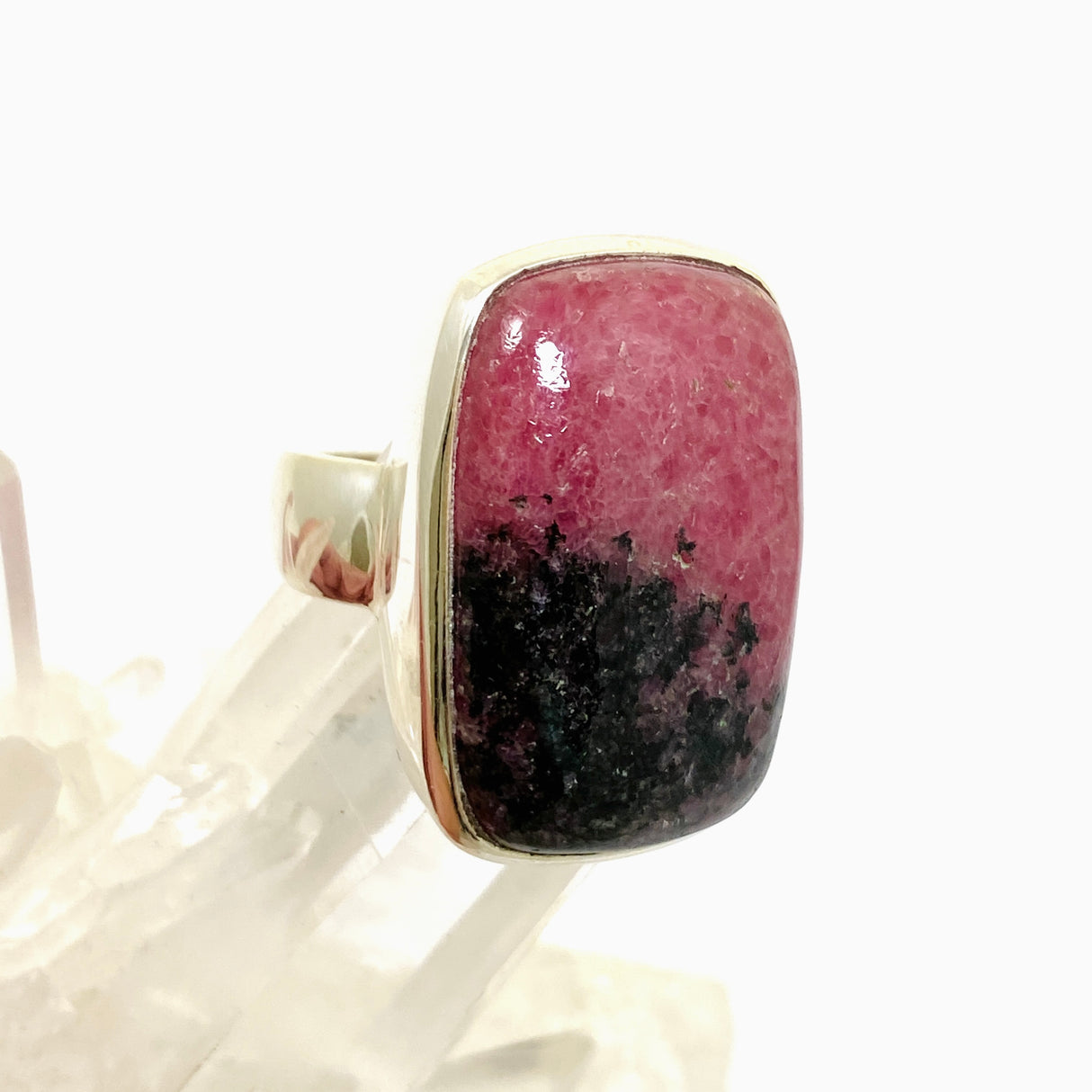Rhodonite Rectangular Cabochon Ring Size 10.5 PRGJ896