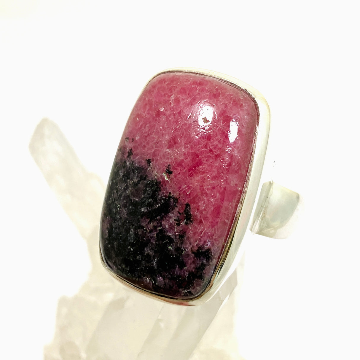 Rhodonite Rectangular Cabochon Ring Size 10.5 PRGJ896