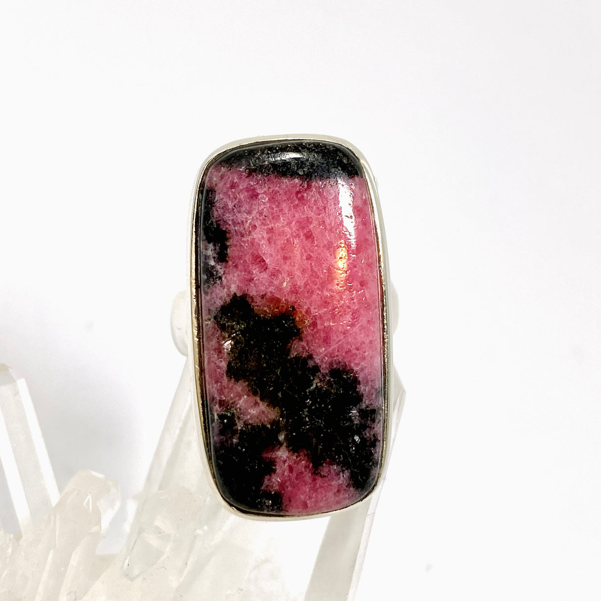 Rhodonite Rectangular Cabochon Ring Size 9.5 PRGJ1033