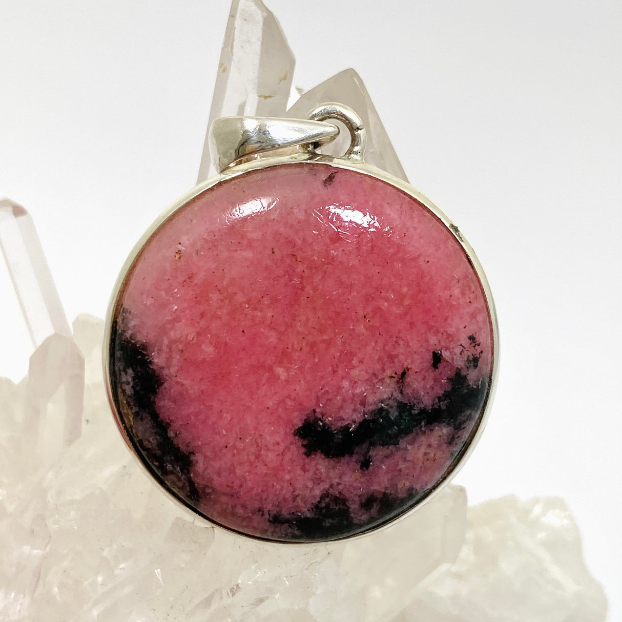 Rhodonite Round Cabochon Pendant PPGJ1057