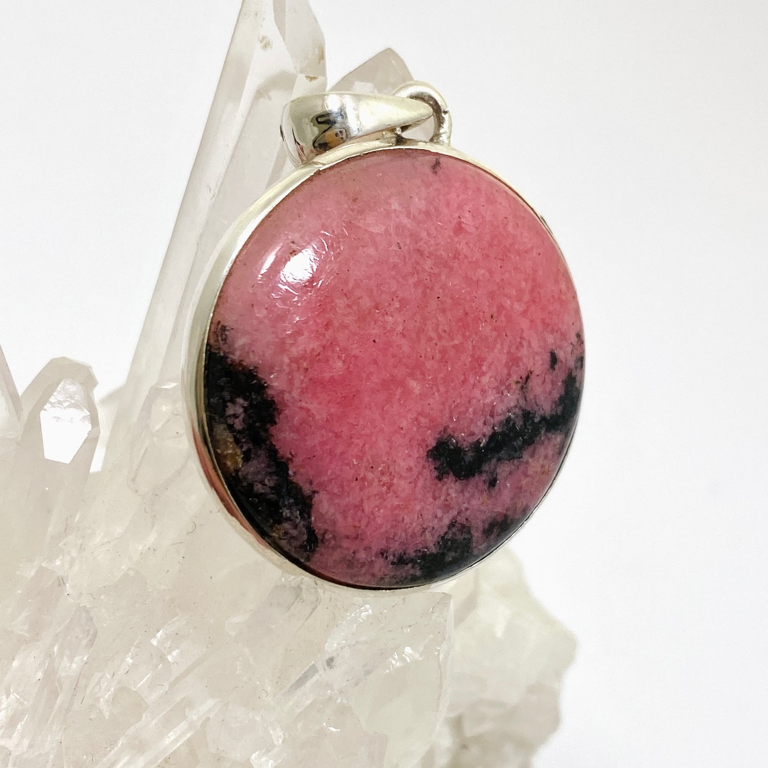 Rhodonite Round Cabochon Pendant PPGJ1057