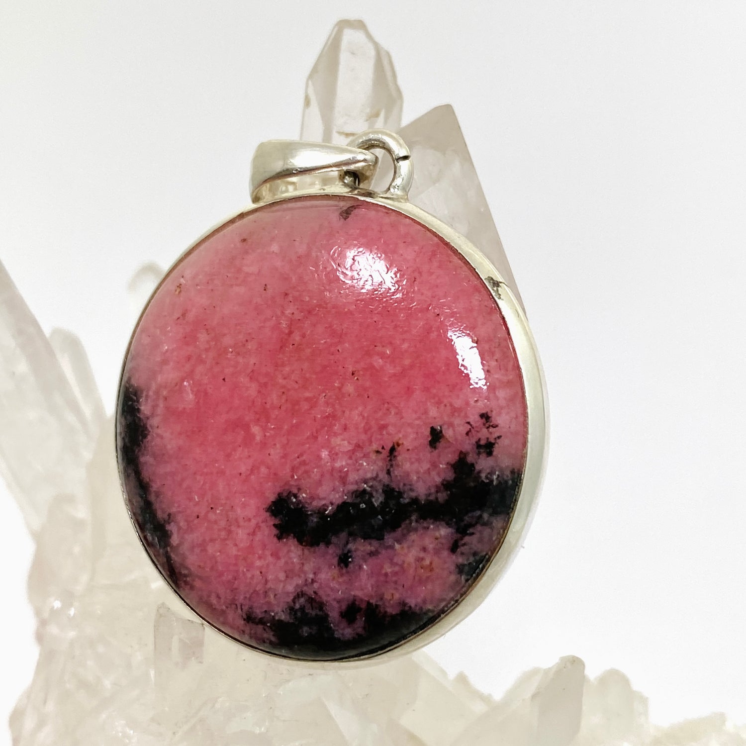 Rhodonite Round Cabochon Pendant PPGJ1057