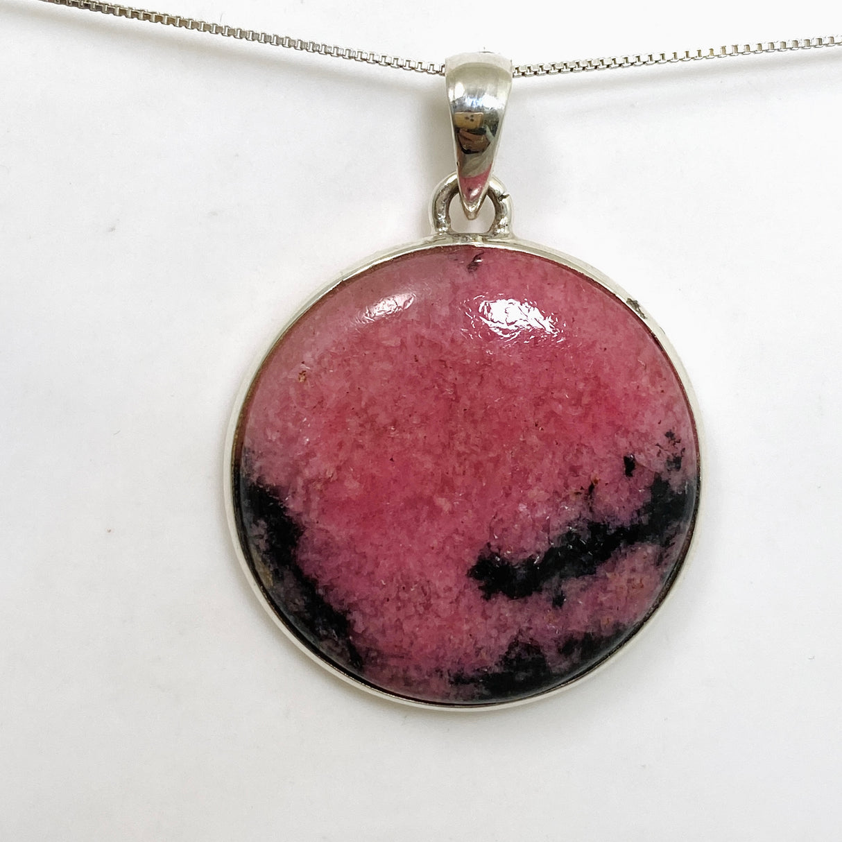 Rhodonite Round Cabochon Pendant PPGJ1057