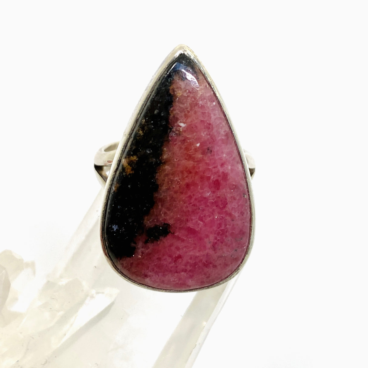 Rhodonite teardrop cabochon ring s.8 KRGJ1496