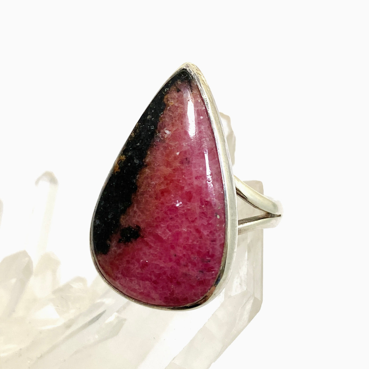 Rhodonite teardrop cabochon ring s.8 KRGJ1496