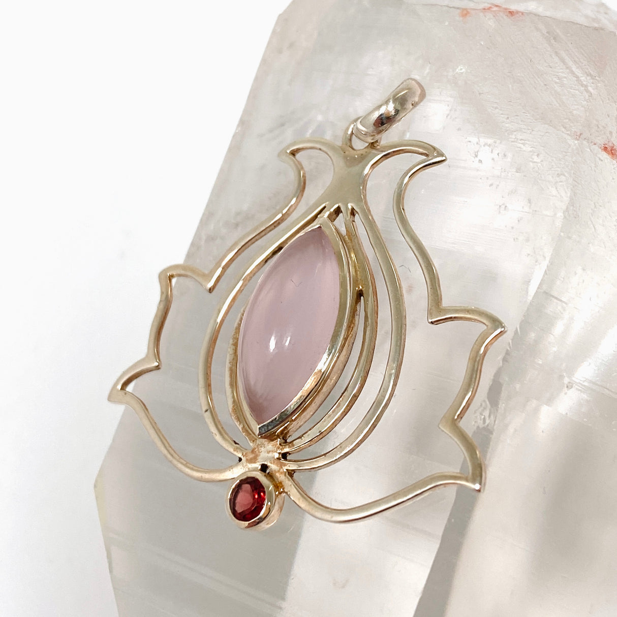 Rose Quartz and Garnet Multi-stone Decorative Pendant PPGJ1185
