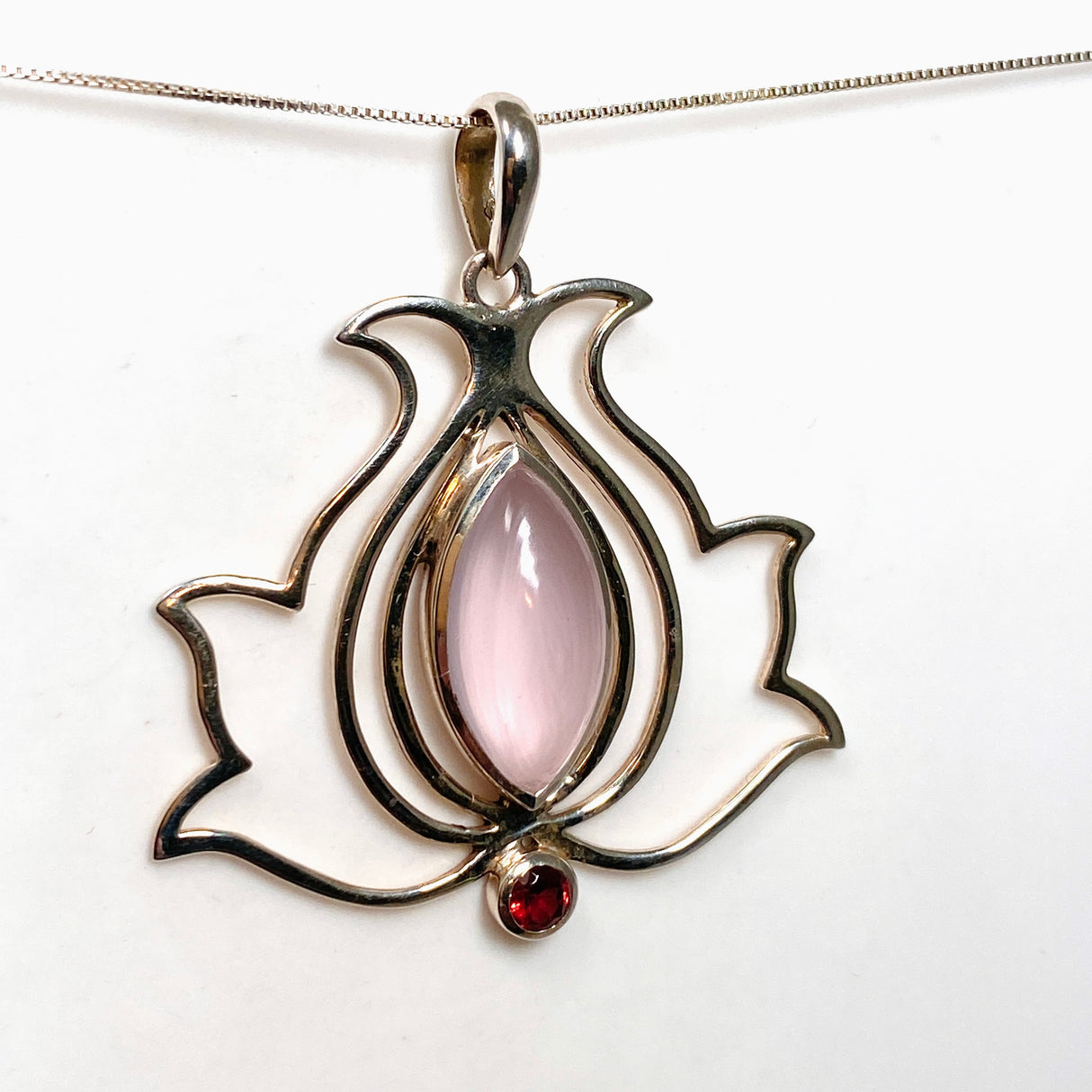 Rose Quartz and Garnet Multi-stone Decorative Pendant PPGJ1185