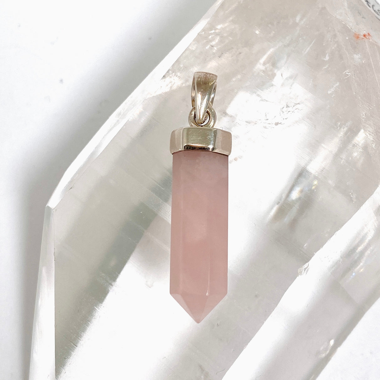Rose Quartz Capped Point Pendant PPGJ1239
