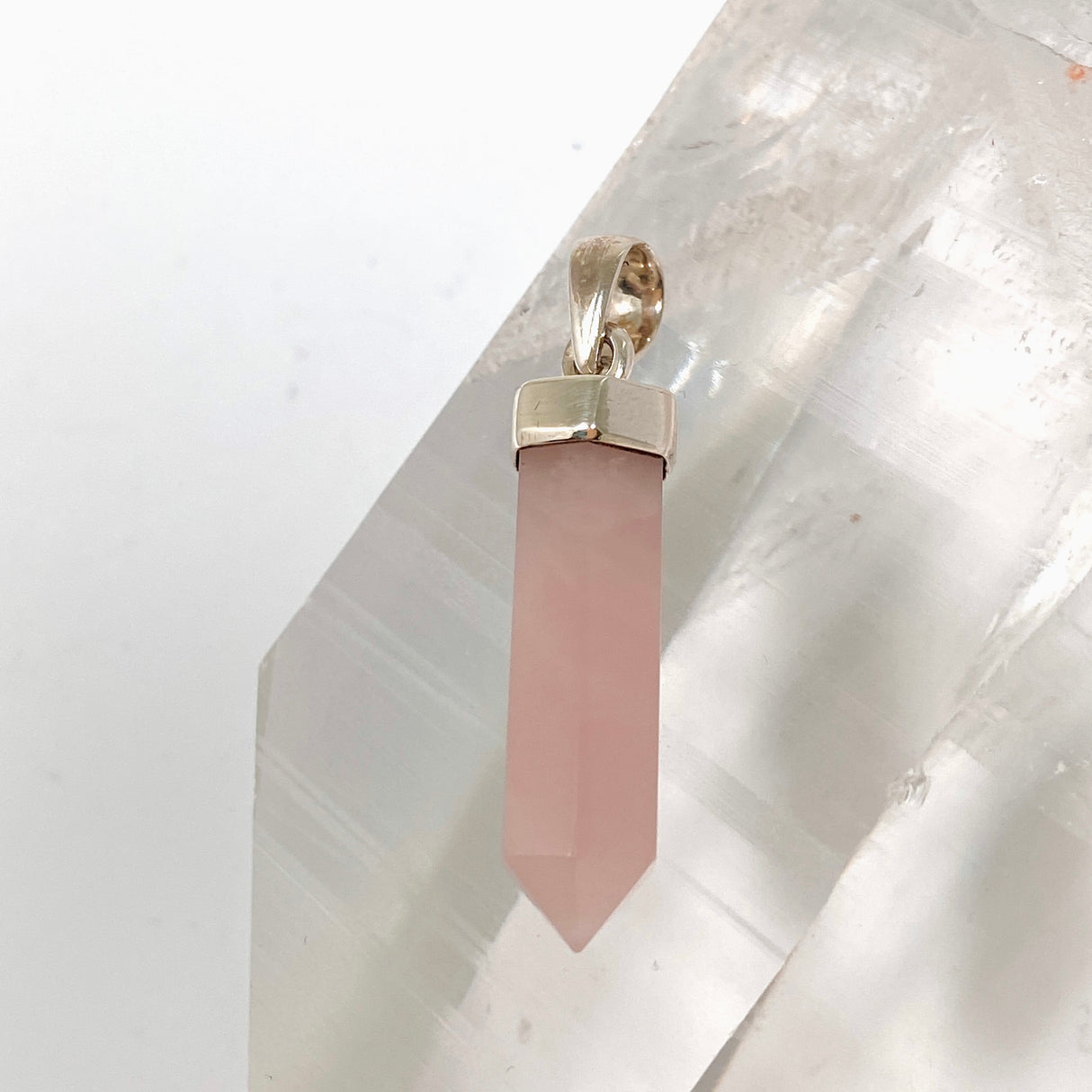 Rose Quartz Capped Point Pendant PPGJ1239