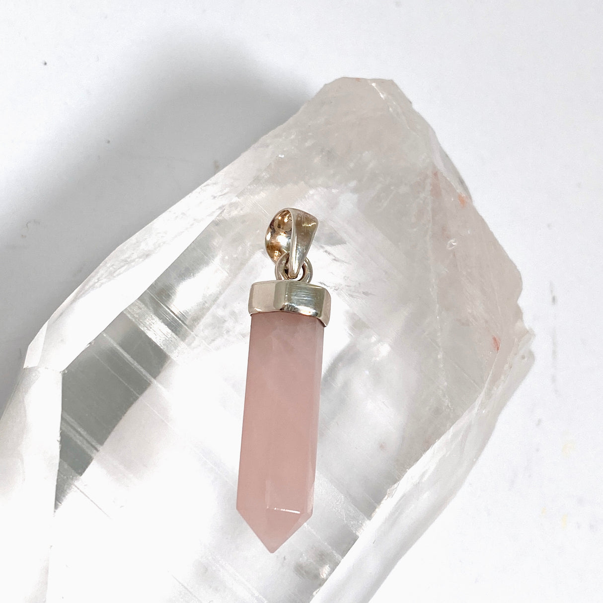Rose Quartz Capped Point Pendant PPGJ1239