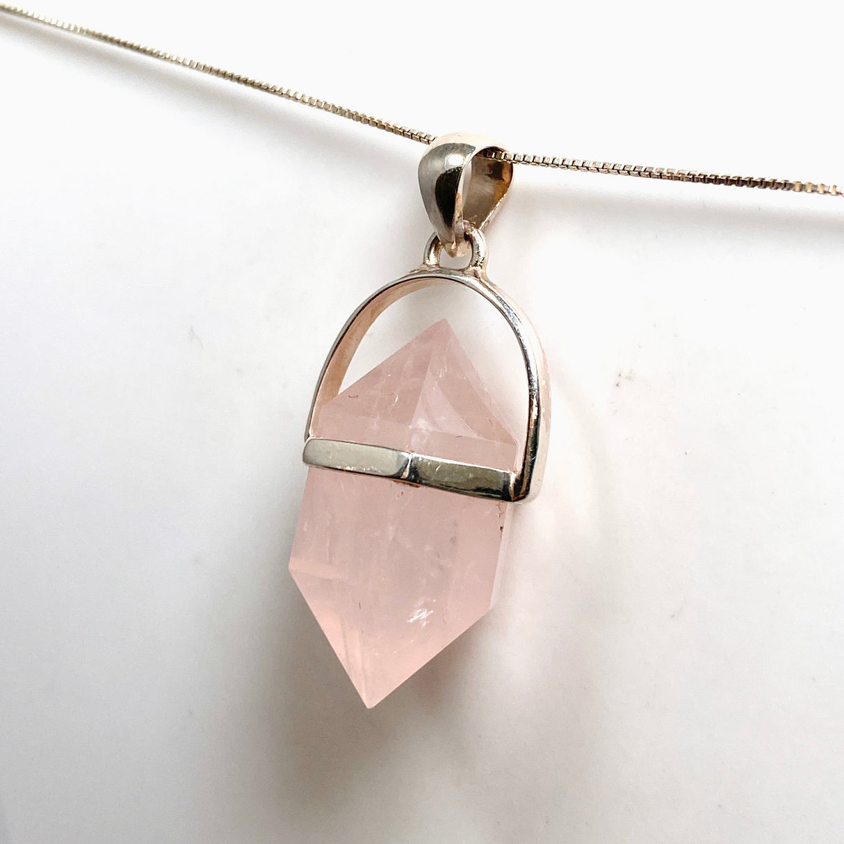 Rose Quartz Double Point Pendant PPGJ1235