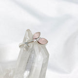Rose Quartz Faceted Marquise Multistone Leaf Ring R3735 - Nature's Magick