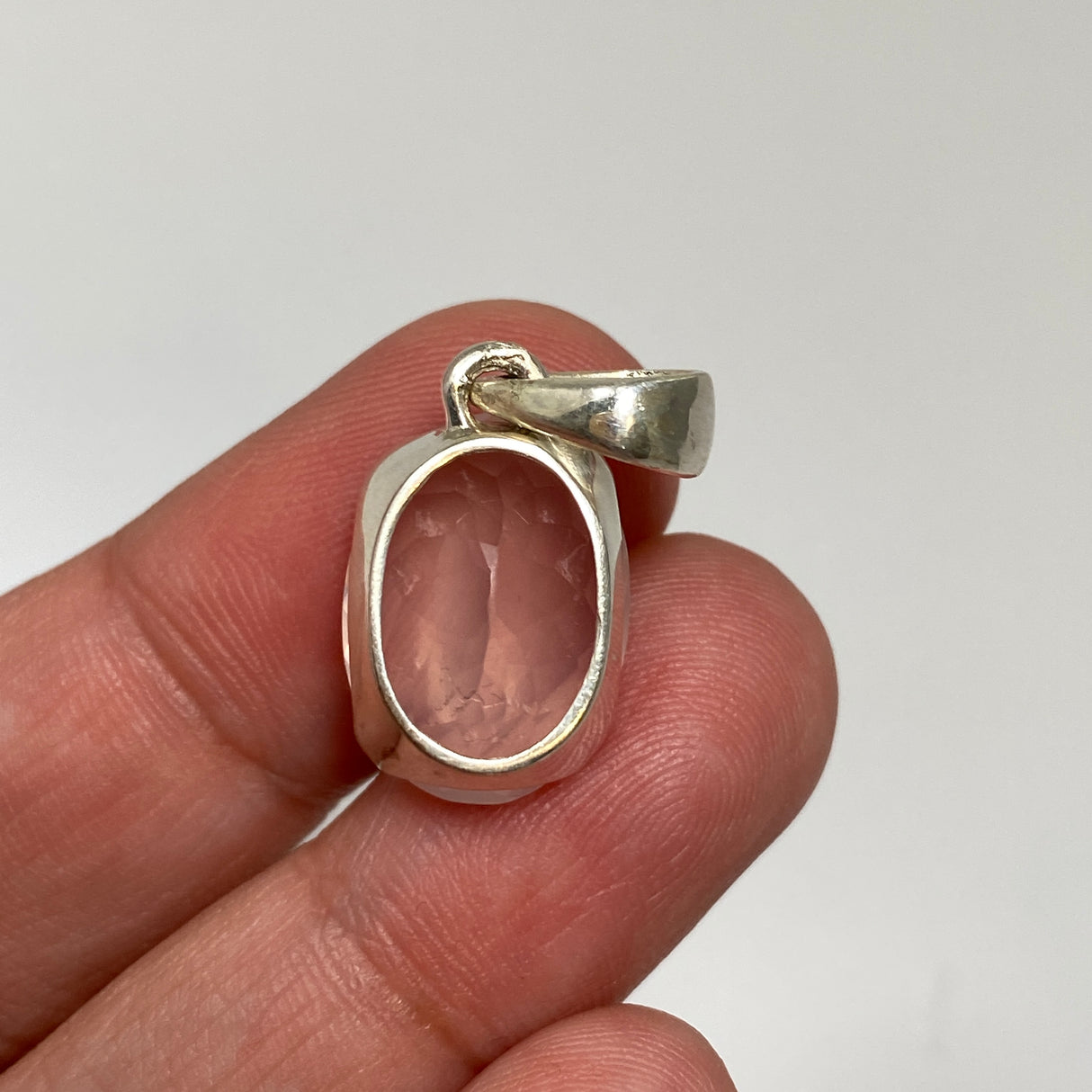 Rose Quartz Oval Faceted Pendant PPGJ1307