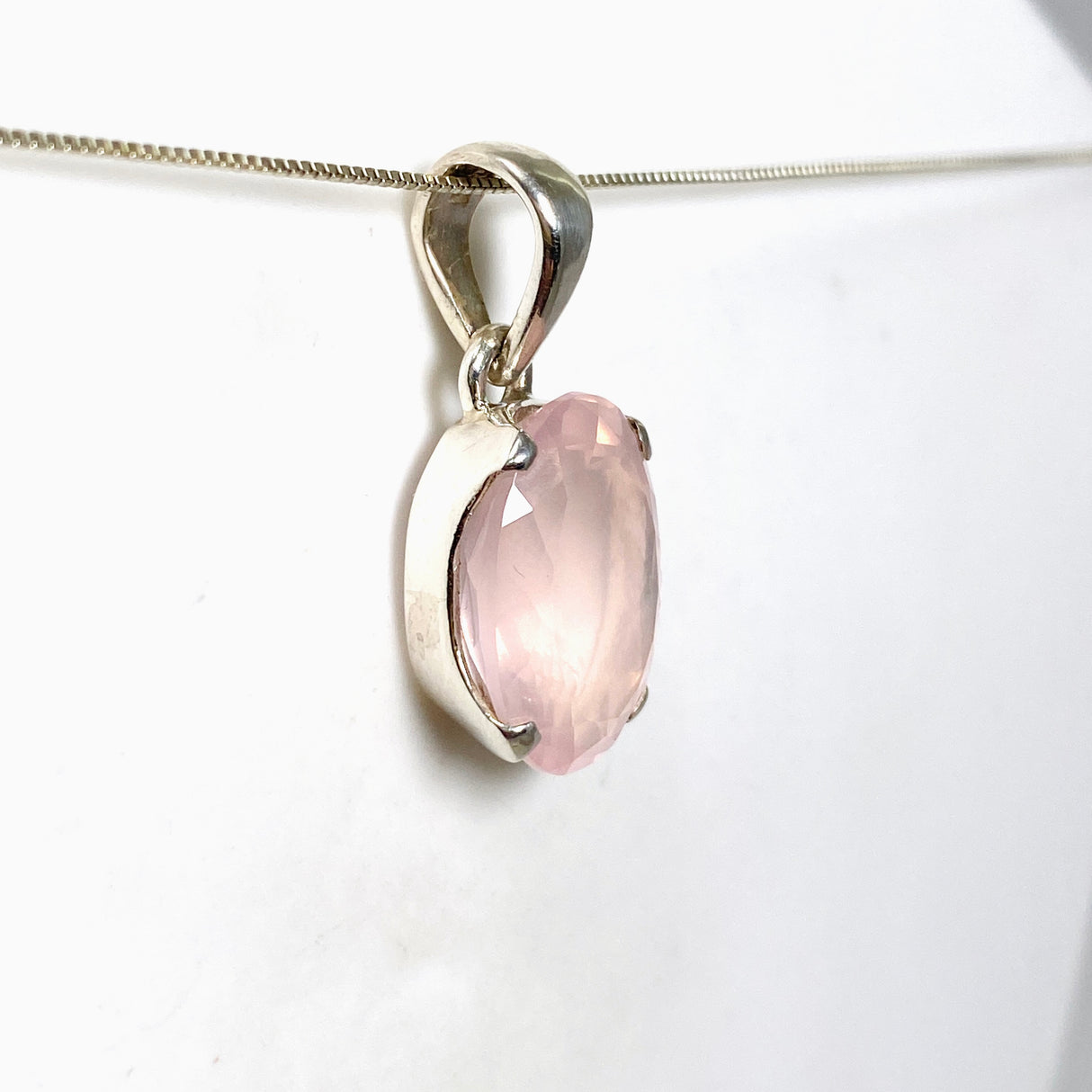 Rose Quartz Oval Faceted Pendant PPGJ1307