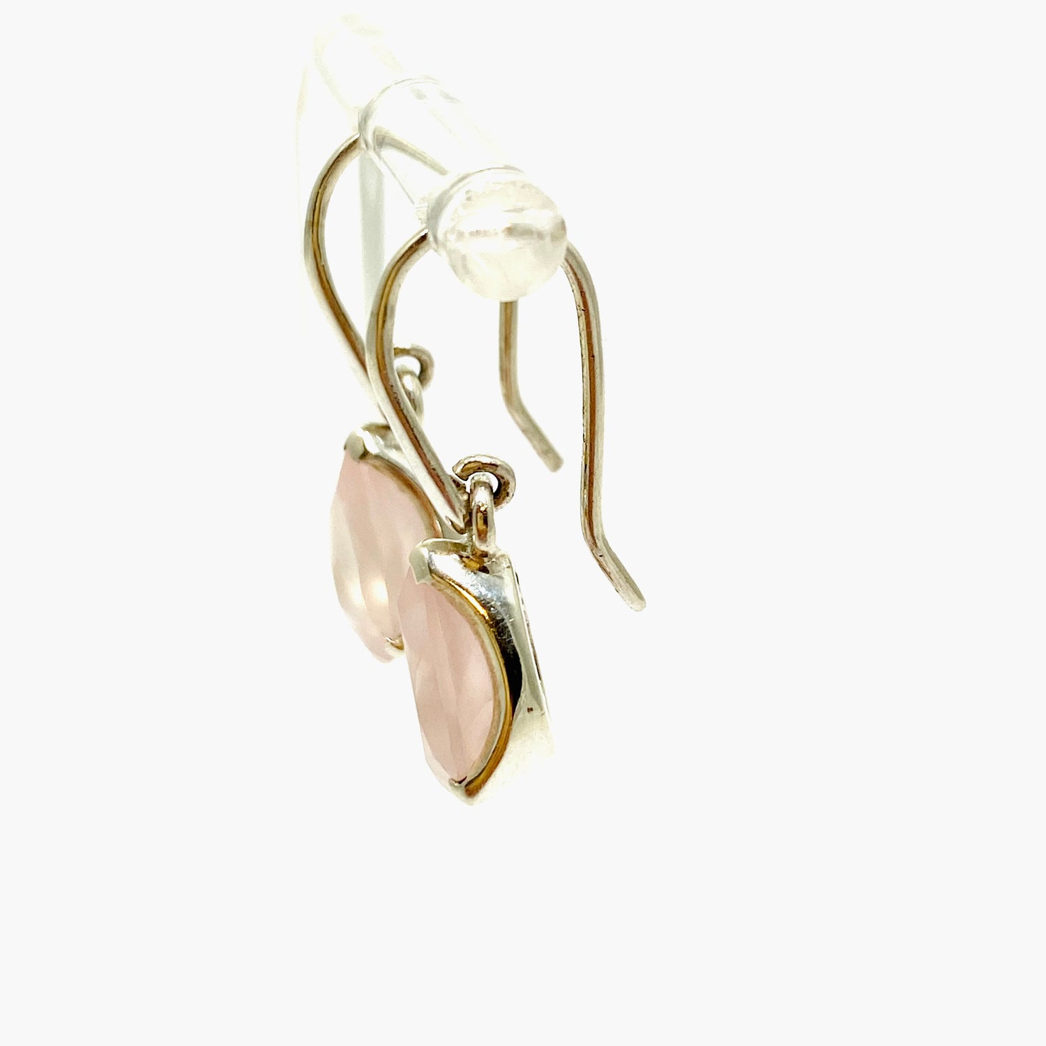 Rose Quartz Teardrop Faceted Earrings PEGJ321
