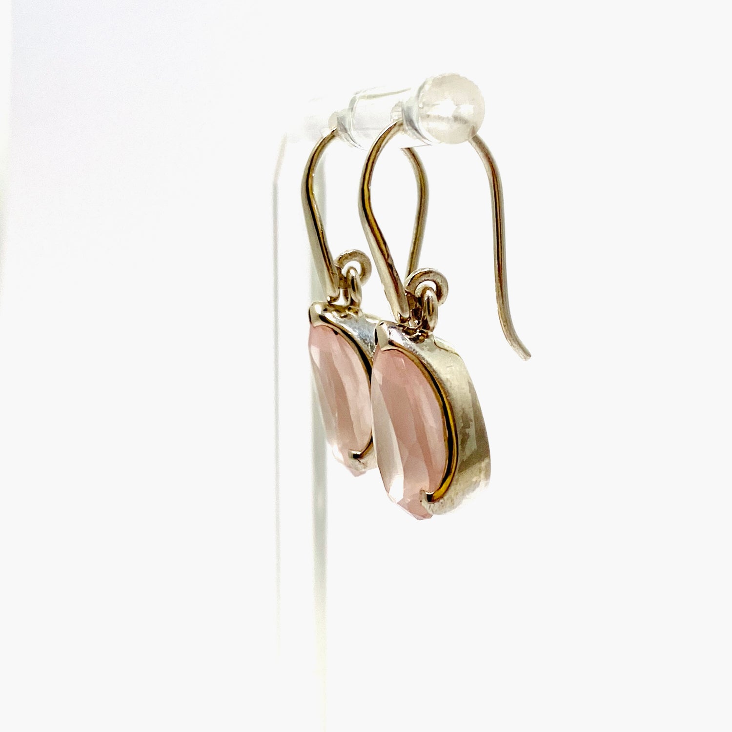 Rose Quartz Teardrop Faceted Earrings PEGJ322