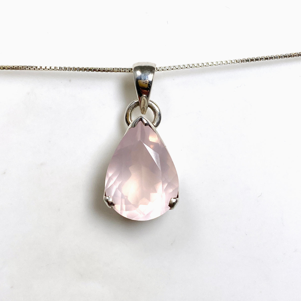 Rose Quartz Teardrop Faceted Pendant PPGJ1309