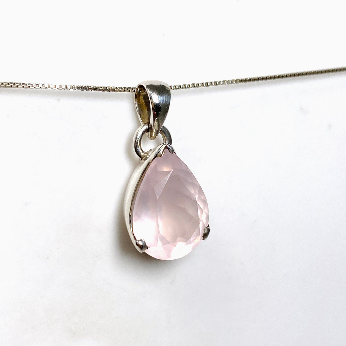 Rose Quartz Teardrop Faceted Pendant PPGJ1309