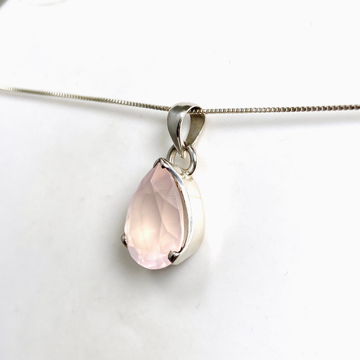 Rose Quartz Teardrop Faceted Pendant PPGJ1309