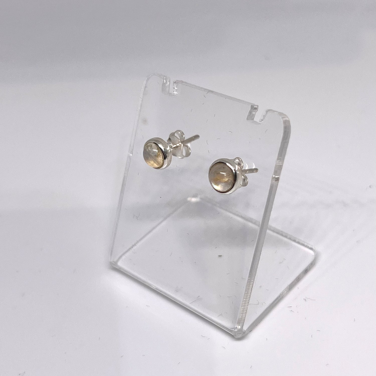 Round Cabochon Bezel Set Stud Earrings 5mm PSE016