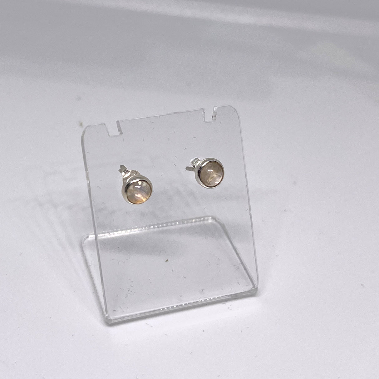 Round Cabochon Bezel Set Stud Earrings 5mm PSE016