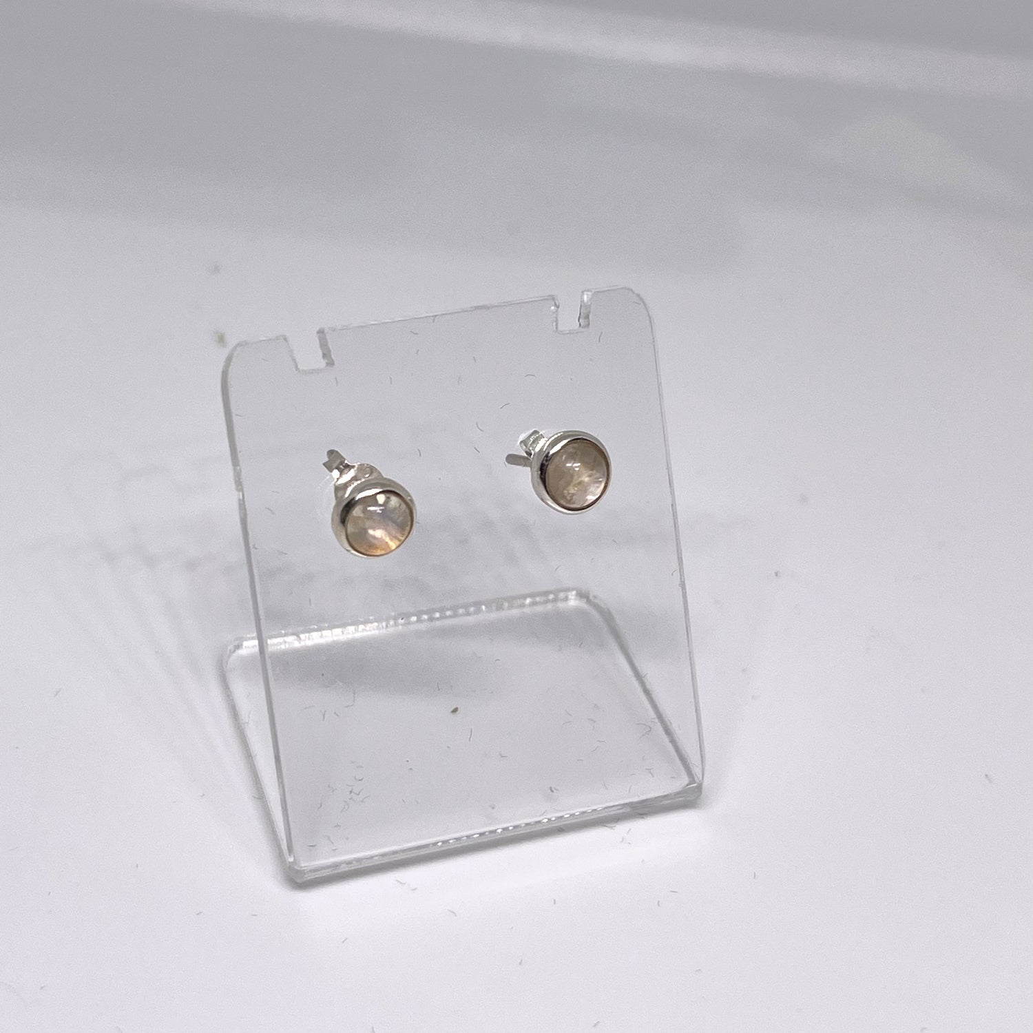 Round Cabochon Bezel Set Stud Earrings 5mm PSE016