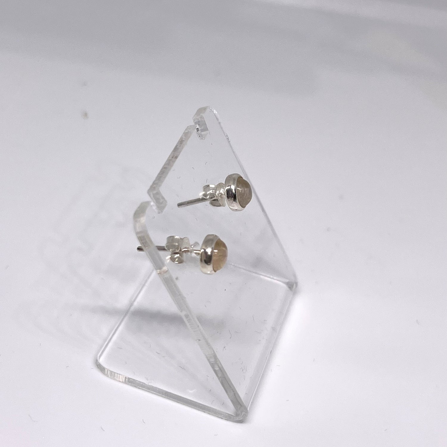 Round Cabochon Bezel Set Stud Earrings 5mm PSE016