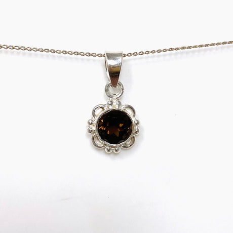 Round Faceted Gemstone Pendant in a Decorative Setting KPGJ4559 - Nature's Magick