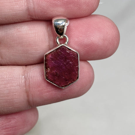 Ruby Raw Hexagonal Pendant KPGJ3341 - Nature's Magick