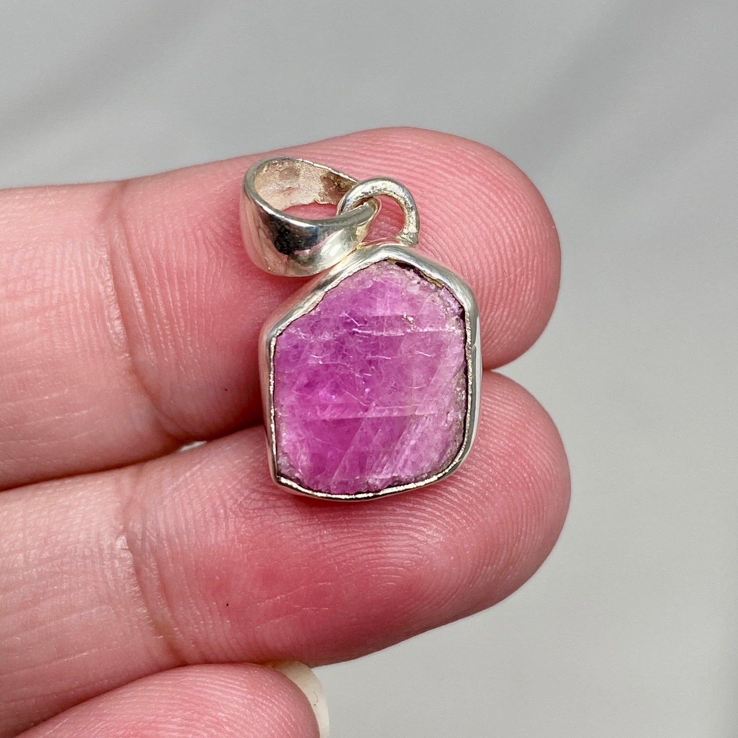 Ruby Raw Hexagonal Pendant KPGJ3341 - Nature's Magick