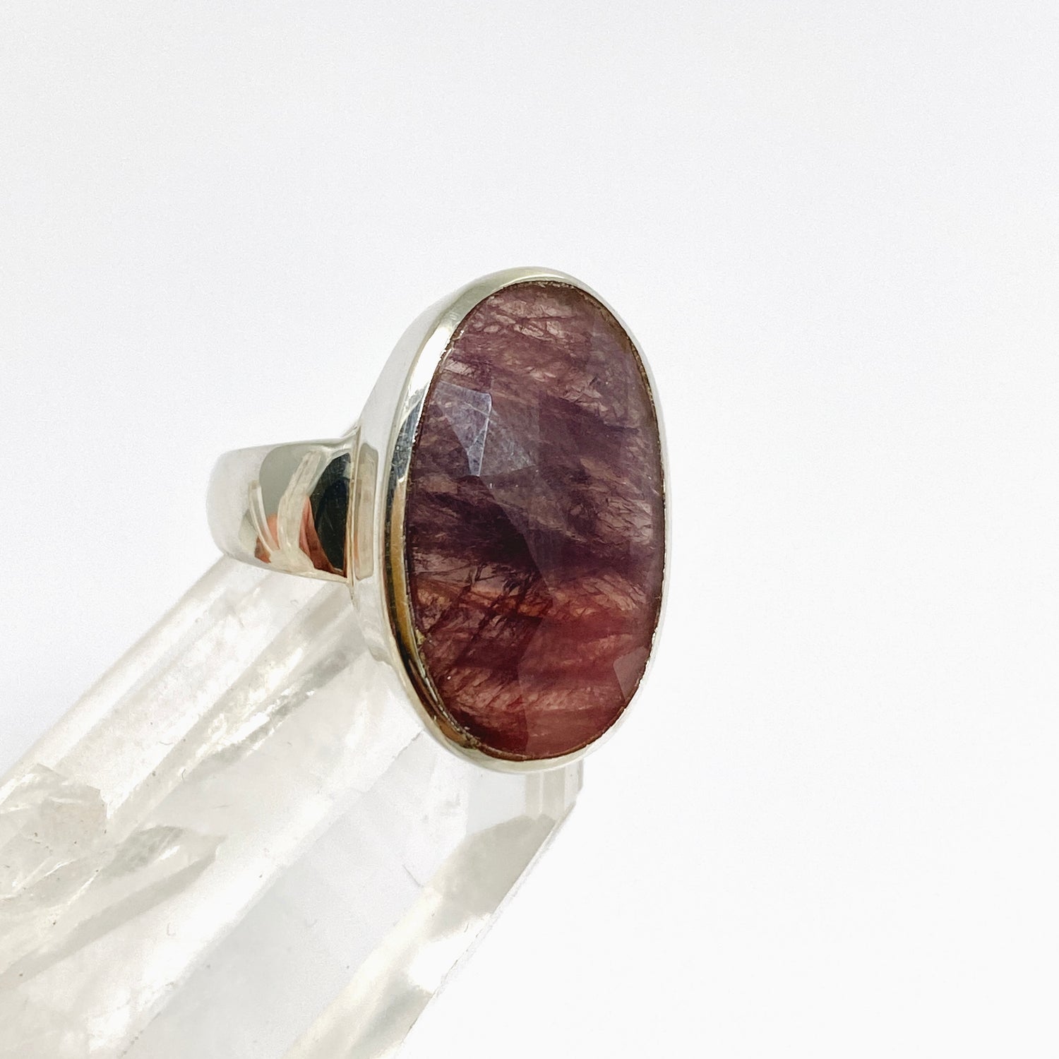 Ruby Sapphire Oval Faceted Ring Size 7.5 PRGJ988