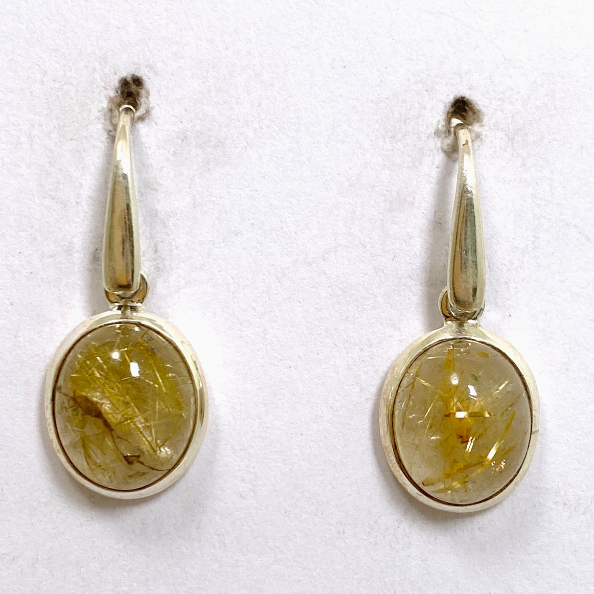 Rutilated Quartz Oval Cabochon Earrings PEGJ327