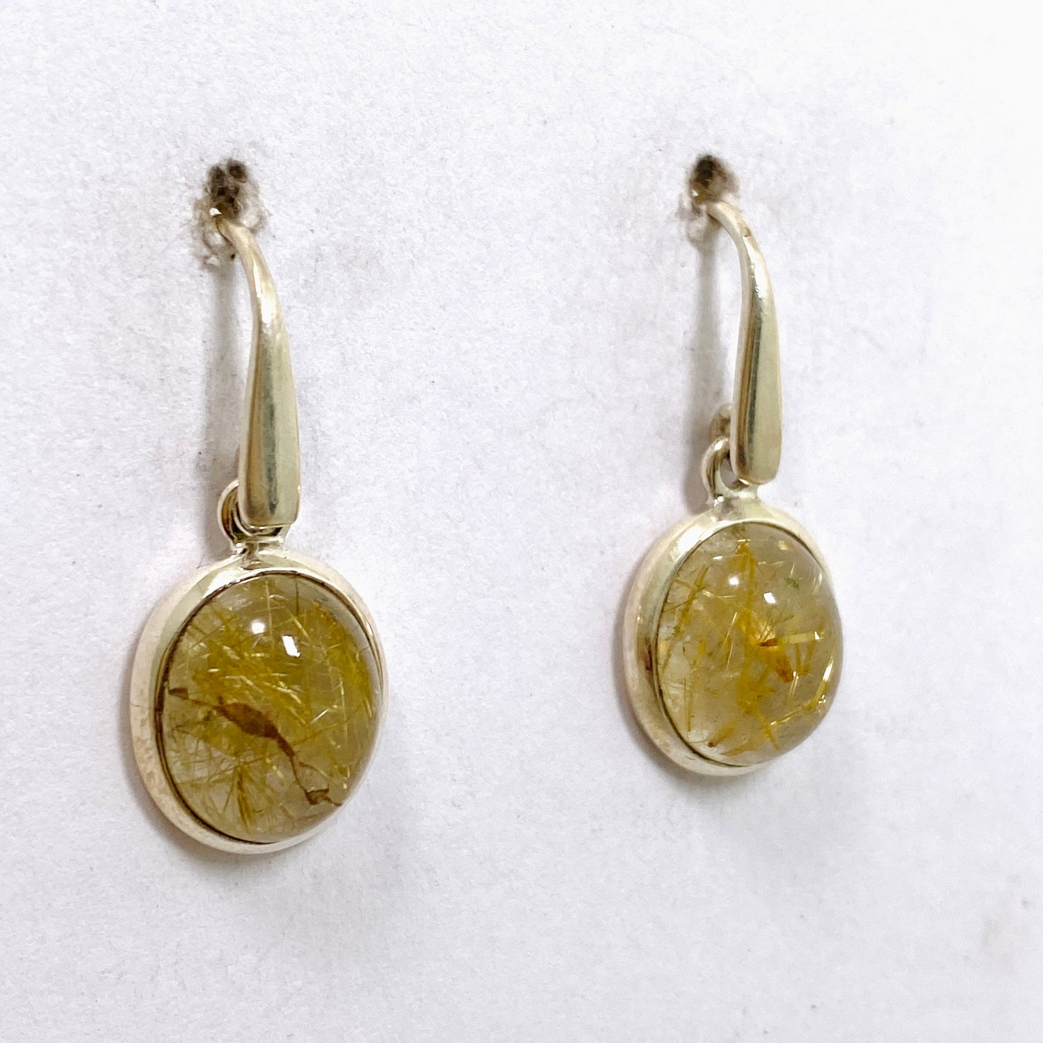 Rutilated Quartz Oval Cabochon Earrings PEGJ327