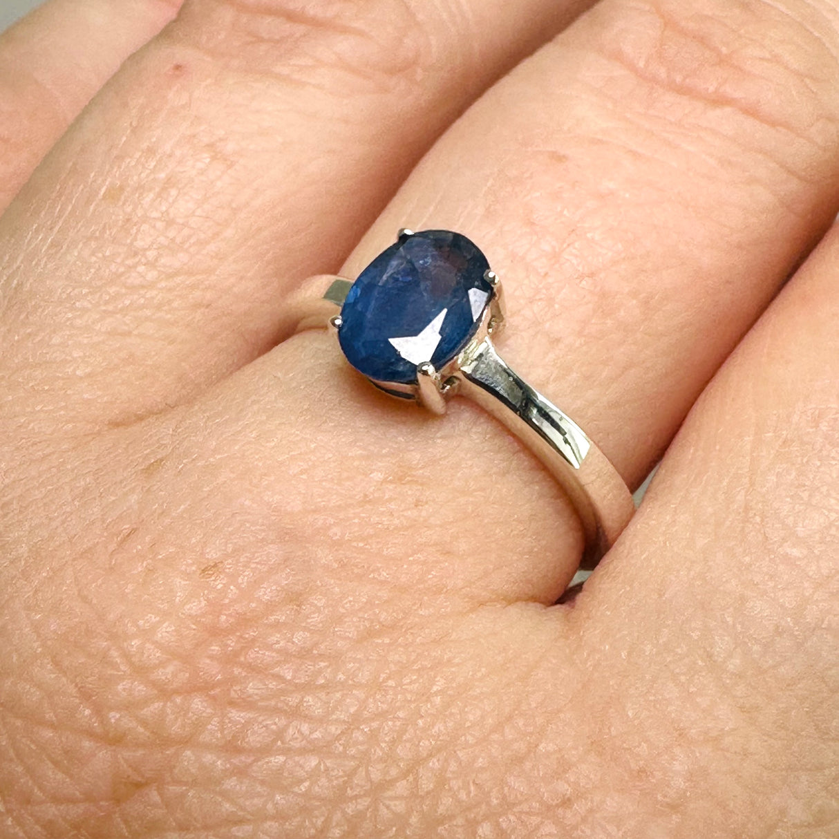 Sapphire Oval Faceted Ring Size 8 PRGJ813