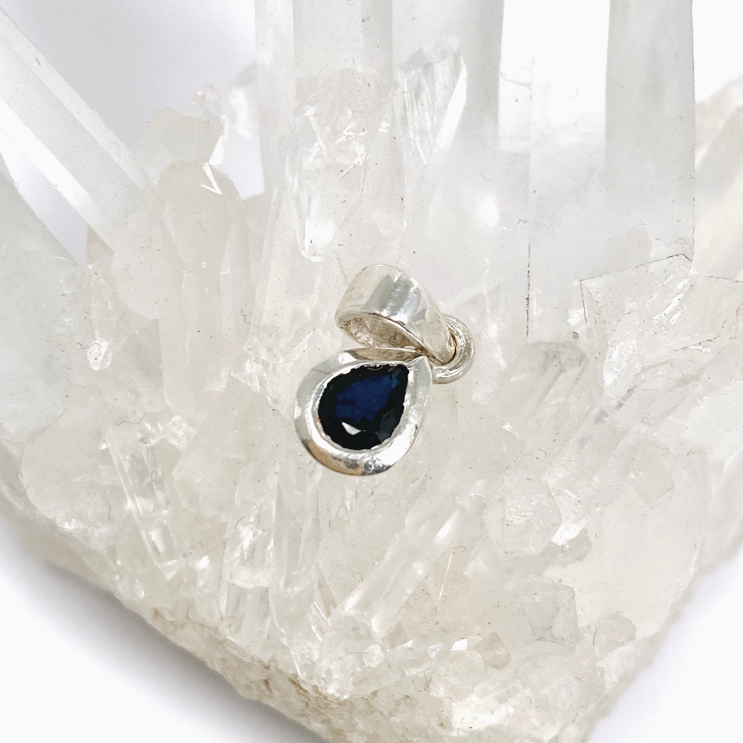 Sapphire Teardrop Faceted Pendant PPGJ1215