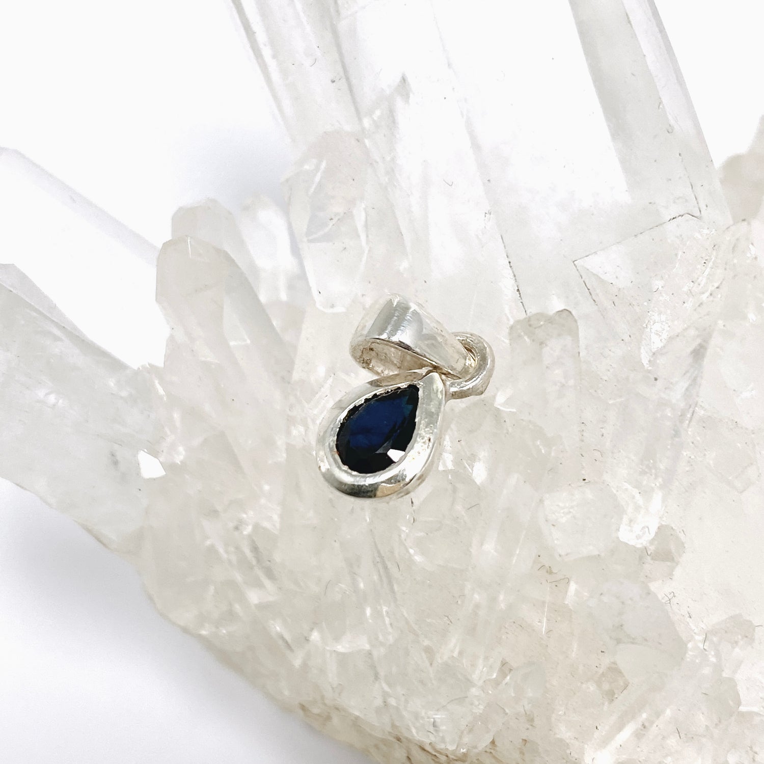 Sapphire Teardrop Faceted Pendant PPGJ1215