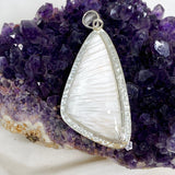 Scolecite Freeform Pendant in a Hammered Setting KPGJ4514 - Nature's Magick